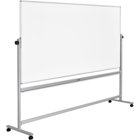GLOBAL INDUSTRIAL Reversible Rolling Magnetic Dry Erase Porcelain Whiteboard, 96W x 48H Board B1854285P